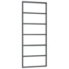 Sliding Door ESG Glass and Aluminium 76x205 cm Black