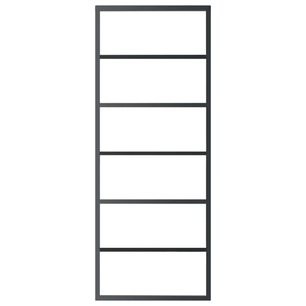 Sliding Door ESG Glass and Aluminium 76x205 cm Black