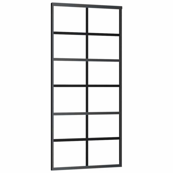 Sliding Door ESG Glass and Aluminium 90x205 cm Black