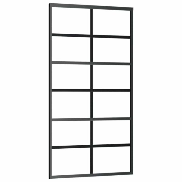Sliding Door ESG Glass and Aluminium 102x205 cm Black