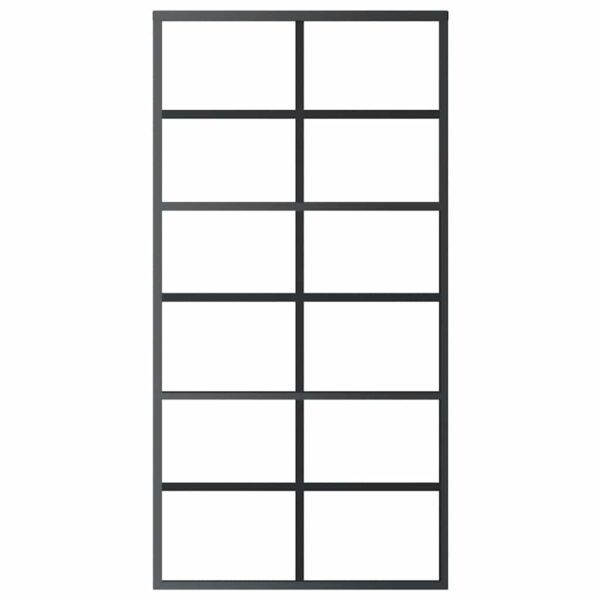 Sliding Door ESG Glass and Aluminium 102x205 cm Black