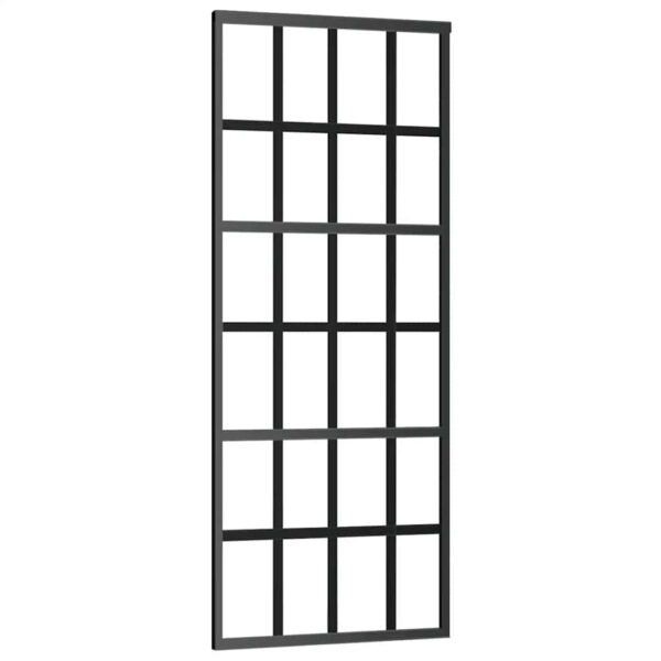 Sliding Door ESG Glass and Aluminium 76x205 cm Black