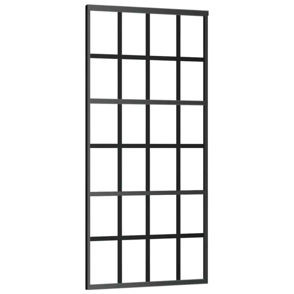 Sliding Door ESG Glass and Aluminium 90x205 cm Black