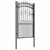 8720286561959_a_en_hd_1.jpg Fence Gate with Spear Top Black 103x175 cm Powder-coated Steel