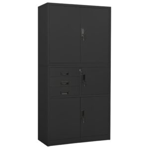 Office Cabinet Anthracite 90x40x180 cm Steel
