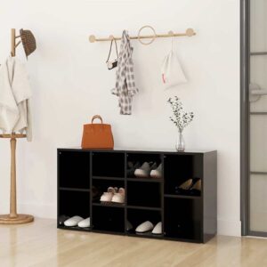 Shoe Bench Black 103x30x55 cm Engineered Wood