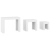 Nesting Coffee Tables 3 pcs White Engineered Wood