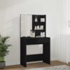 Dressing Table with LED Black 74.5x40x141 cm