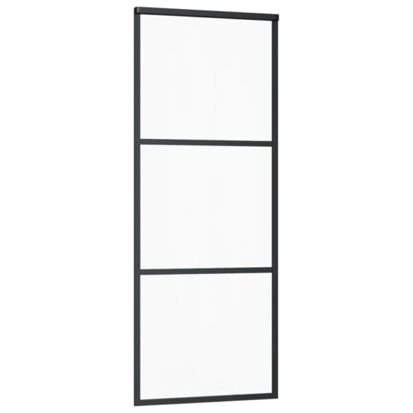 Sliding Door with Hardware Set ESG Glass&Aluminium 76x205 cm