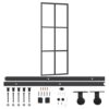 Sliding Door with Hardware Set ESG Glass&Aluminium 76x205 cm