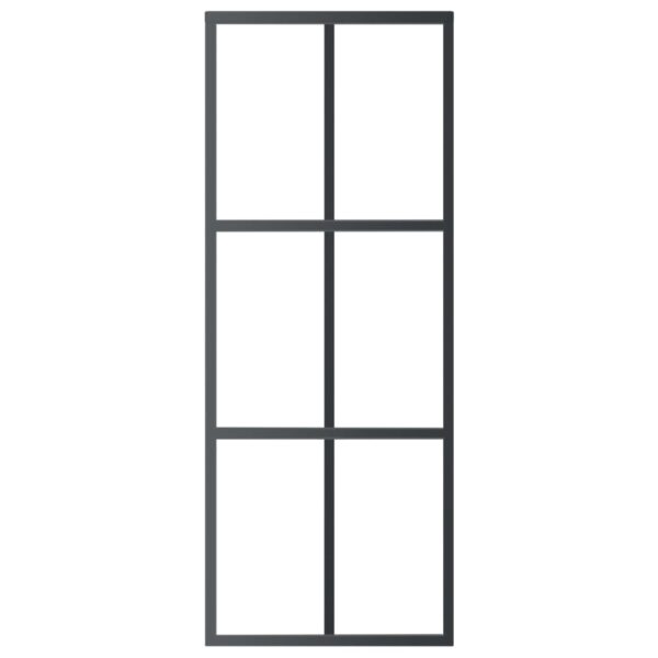 Sliding Door with Hardware Set ESG Glass&Aluminium 76x205 cm