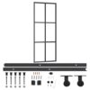 Sliding Door with Hardware Set ESG Glass&Aluminium 76x205 cm