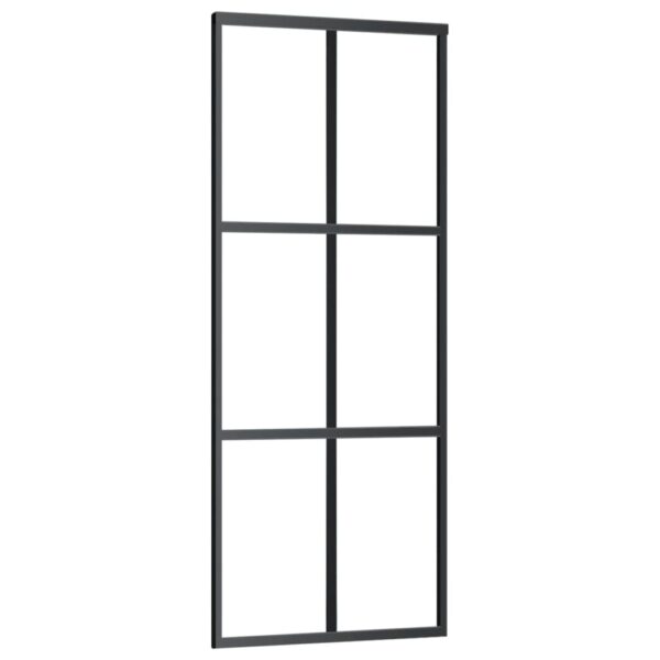 Sliding Door with Hardware Set ESG Glass&Aluminium 76x205 cm
