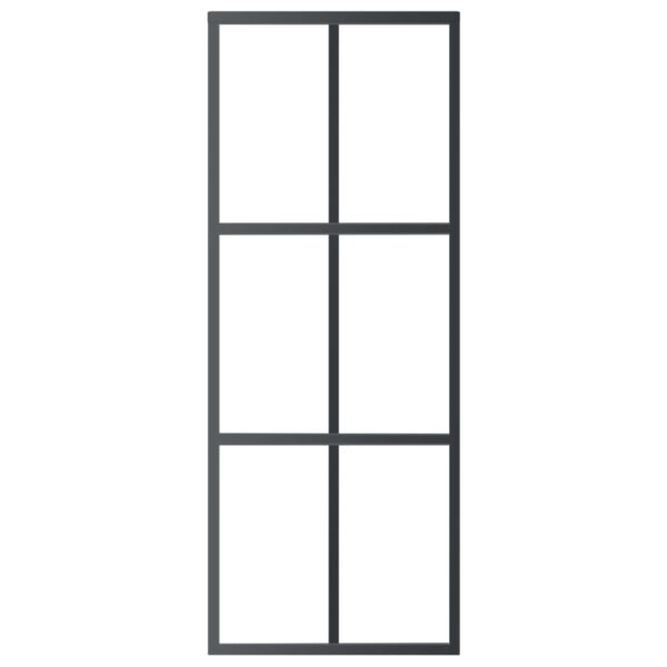 Sliding Door with Hardware Set ESG Glass&Aluminium 76x205 cm
