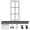 Sliding Door with Hardware Set ESG Glass&Aluminium 90x205 cm