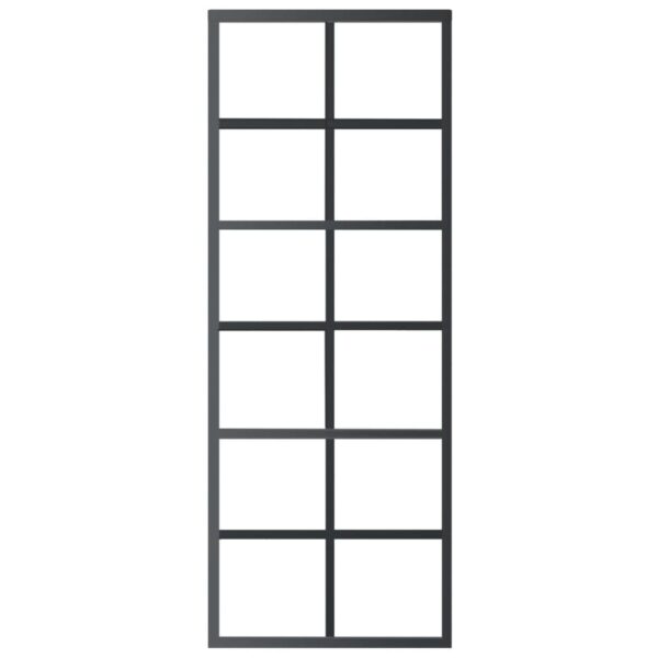 Sliding Door with Hardware Set ESG Glass&Aluminium 76x205 cm
