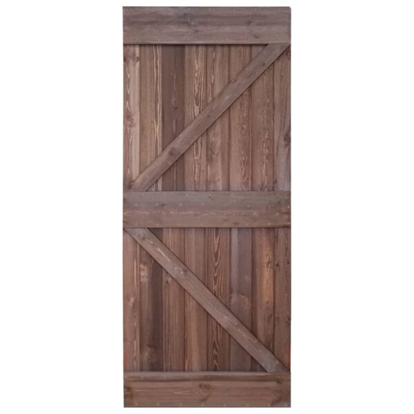 Door 80x210 cm Solid Pine Wood Dark Brown