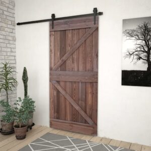 Door 80x210 cm Solid Pine Wood Dark Brown