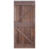 Door 90x210 cm Solid Pine Wood Dark Brown