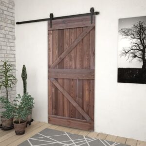 Door 90x210 cm Solid Pine Wood Dark Brown