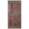Door 100x210 cm Solid Pine Wood Dark Brown