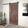 Door 100x210 cm Solid Pine Wood Dark Brown