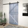 Door 80x210 cm Solid Pine Wood Grey