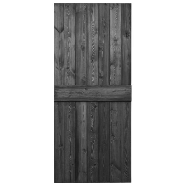 Door 80x210 cm Solid Pine Wood Black
