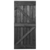 Door 90x210 cm Solid Pine Wood Black