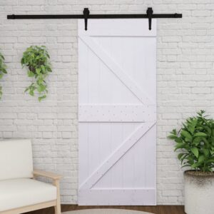 Door 100x210 cm Solid Pine Wood White