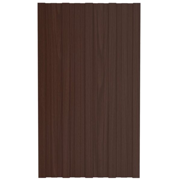 Roof Panels 36 pcs Galvanised Steel Brown 80x45 cm