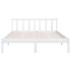 810063  Bed Frame without Mattress White Solid Wood 140x190 cm