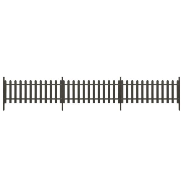 Picket Fence with Posts 3 pcs WPC 614x80 cm