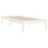 Bed Frame without Mattress White Solid Wood Small Single