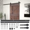 Sliding Door with Hardware Set 80x210 cm Pine Wood Dark Brown