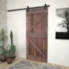 Sliding Door with Hardware Set 80x210 cm Pine Wood Dark Brown