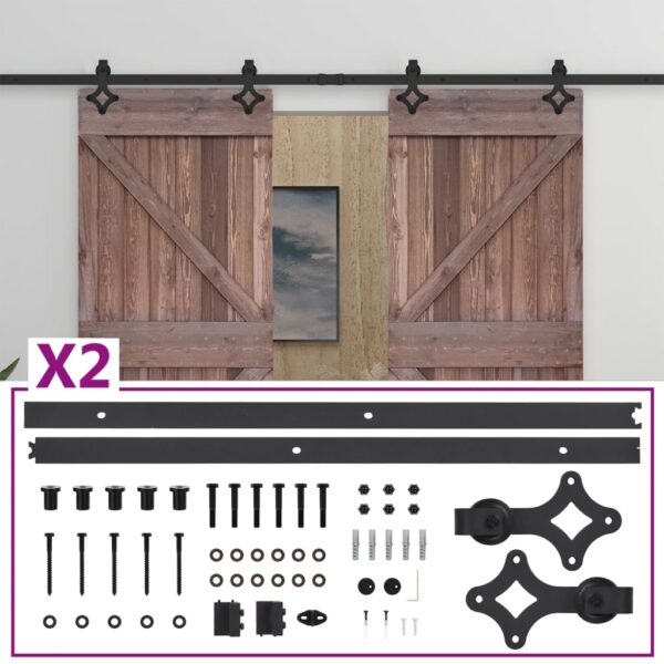 Sliding Door with Hardware Set 80x210 cm Pine Wood Dark Brown