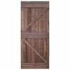 Sliding Door with Hardware Set 80x210 cm Pine Wood Dark Brown