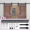 Sliding Door with Hardware Set 80x210 cm Pine Wood Dark Brown