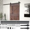 Sliding Door with Hardware Set 90x210 cm Pine Wood Dark Brown
