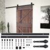 Sliding Door with Hardware Set 90x210 cm Pine Wood Dark Brown