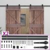 Sliding Door with Hardware Set 90x210 cm Pine Wood Dark Brown