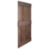 Sliding Door with Hardware Set 90x210 cm Pine Wood Dark Brown