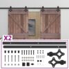 Sliding Door with Hardware Set 90x210 cm Pine Wood Dark Brown