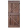 Sliding Door with Hardware Set 90x210 cm Pine Wood Dark Brown