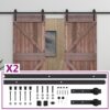 Sliding Door with Hardware Set 90x210 cm Pine Wood Dark Brown