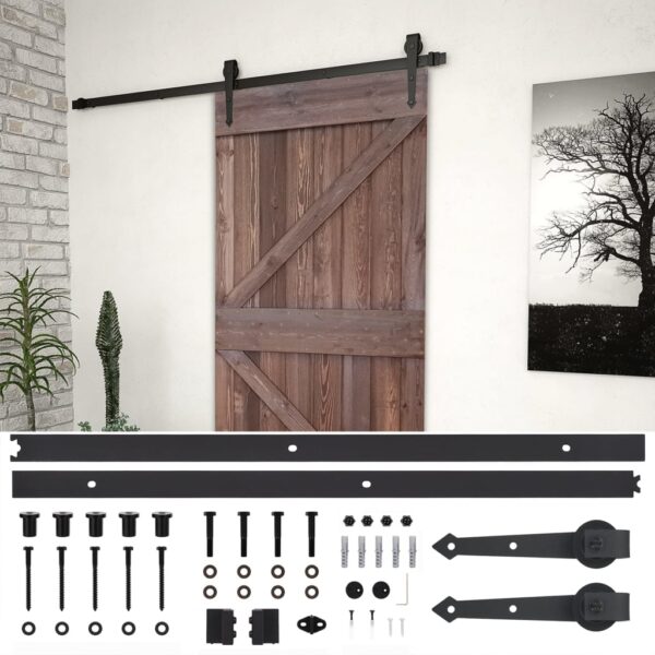 Sliding Door with Hardware Set 100x210 cm Pine Wood Dark Brown