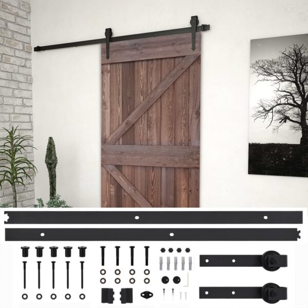 Sliding Door with Hardware Set 100x210 cm Pine Wood Dark Brown