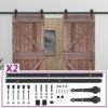 Sliding Door with Hardware Set 100x210 cm Pine Wood Dark Brown