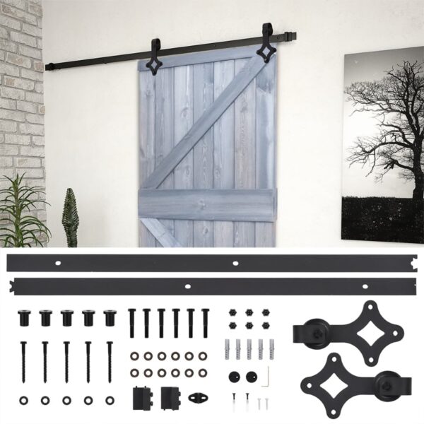Sliding Door with Hardware Set 80x210 cm Solid Pine Wood Grey